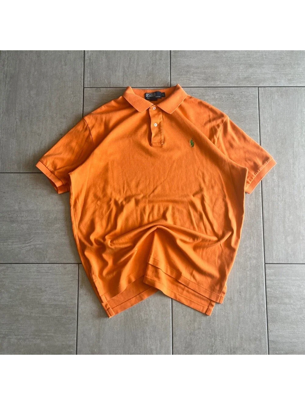 Polo Ralph Lauren Orange Short Sleeve Pony Logo Cotton Shirt